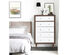 Costway 5 Drawer Dresser Wood Chest of Drawers Storage Freestanding Cabinet Organizer - White+ Walnut