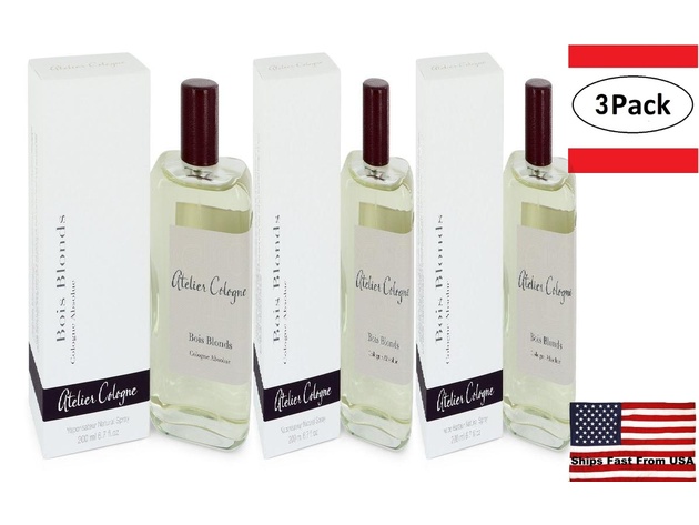 3 Pack Bois Blonds by Atelier Cologne Pure Perfume Spray 6.7 oz  for Men