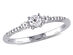 Created White Sapphire 1/3 Carat (ctw) Ring with Diamonds in Sterling Silver - 9