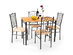 5 Piece Dining Set Wood Metal Table and 4 Chairs Kitchen Breakfast Furniture New 