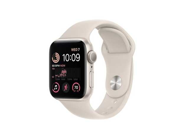 Apple Watch Series SE 2nd Gen (2022) GPS + Cellular with 40mm Silicone Band Starlight (Refurbished)