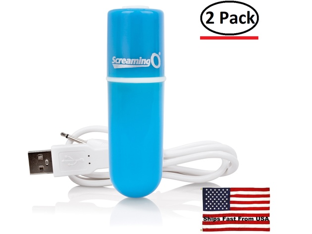 ( 2 Pack ) Charged Vooom Rechargeable Bullet Vibe - Blue