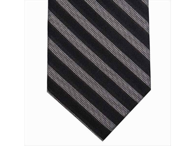 Calvin Klein Men's Modern Bar Stripe Tie Black One Size
