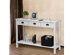 Costway 47" Console Table Hall Table Side Desk Accent Table Drawers Shelf Entryway White - White