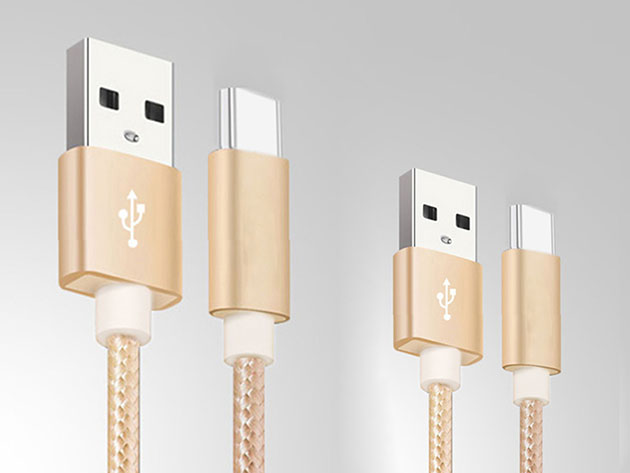 USB-C Charging Cables: 3-Pack (Gold)