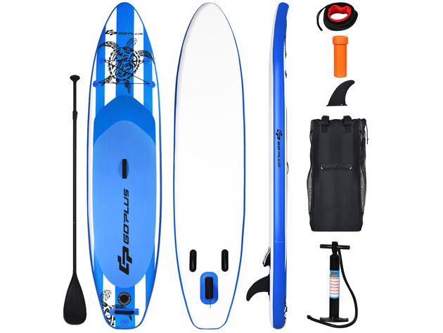 Costway 11' Inflatable Stand Up Paddle Board W/Adjustable Paddle Carry Bag Youth Adult