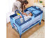 Blue Baby Crib Playpen Playard Pack Travel Infant Bassinet Bed Foldable - Blue