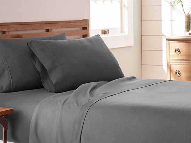 Home Collection Premium Ultra Soft 4-Piece Bed Sheet Set (Gray/Queen ...