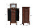 Costway Wood Jewelry Cabinet Storage Chest Stand Organizer Necklace - Walnut