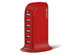 Power Tower 6-Port USB Charging Hub (Red)