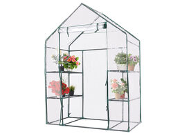 Costway Portable Mini Walk In Outdoor 3 Tier 6 Shelves Greenhouse - Clear