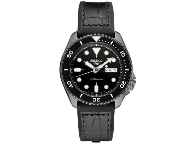 Seiko SRPE25 5 Sports Watch - Silicone Strap - Black