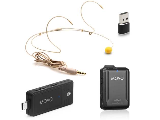 Movo WMX-2-L Wireless Microphone For IPhone - Lightning Lavalier Mic, 328ft Range, 7hr Battery, Charging Case | Perfect For Video, Podcasts