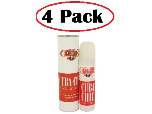 4 Pack of Cuba Chic by Fragluxe Eau De Parfum Spray 3.3 oz