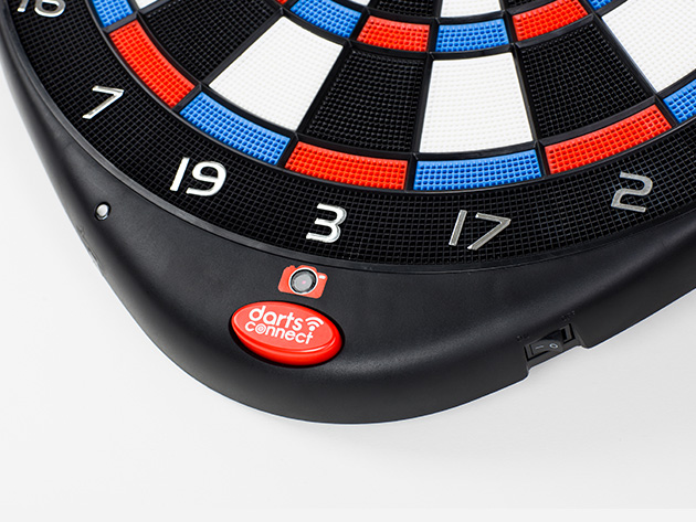 Darts Connect Ultimate Online Dartboard Built In Camera play via Wi-Fi In White 