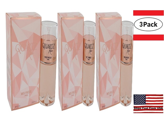 3 Pack Quartz Rose by Molyneux Eau De Parfum Spray 3.38 oz for Women
