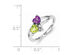 Natural Amethyst and Peridot Heart Ring 7/10 Carat (ctw) in Sterling Silver - 9