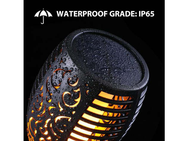 4 Pack Solar Waterproof Torch Lights 12 LED Flickering Flame Landscape Lights