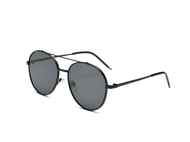 Mavis Classic Mirrored Aviator Sunglasses (Black)