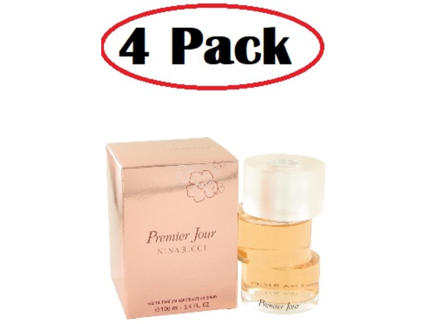 4 Pack of Premier Jour by Nina Ricci Eau De Parfum Spray 3.3 oz