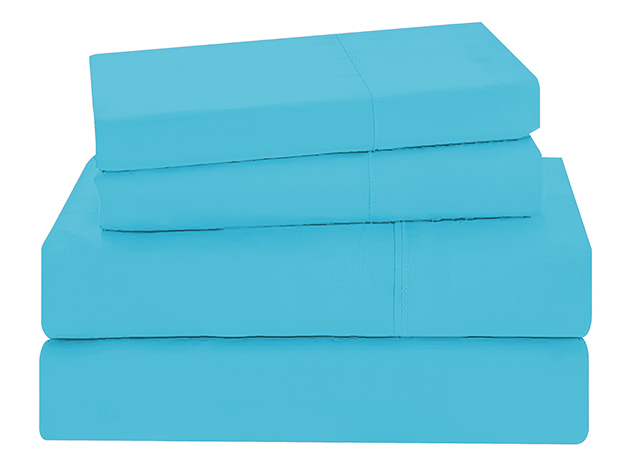 4-Piece Microfiber Sheet Set (Aqua/King)