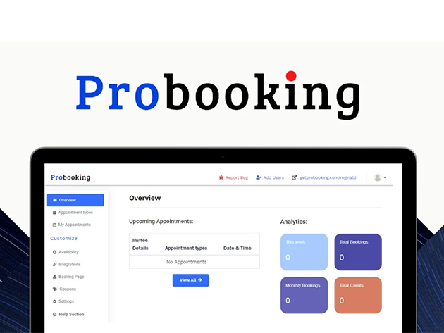 Probooking Pro Plan: Lifetime Subscription