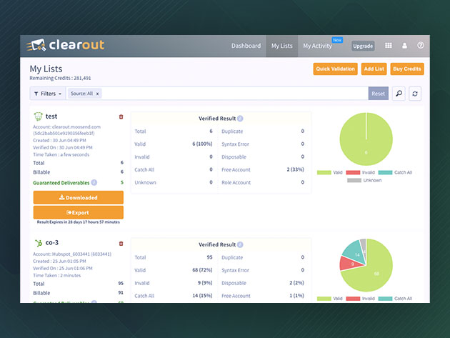 Clearout: Bulk Email Verification Service (Lifetime Subscription)