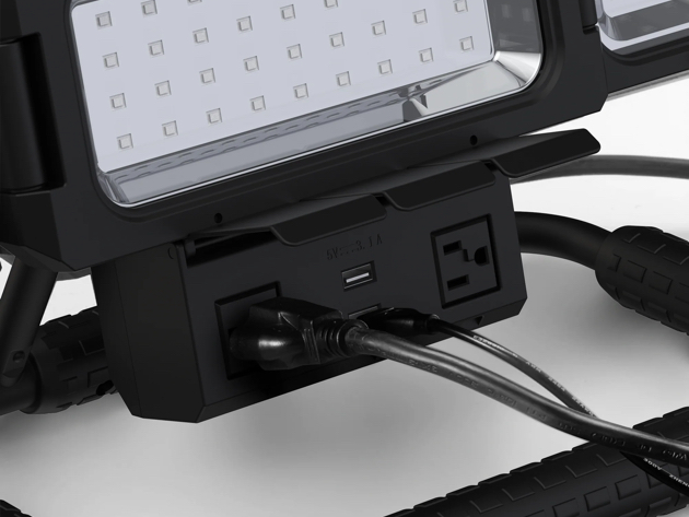 KODA Multidirectional LED Work Light with 120V Outlets and USB Charging (2500 Lumens)