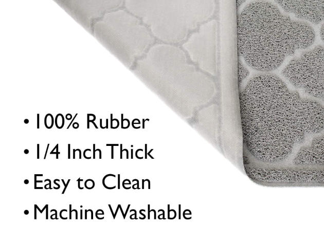 Waterproof Anti-Stain Floor Mat (Grey Moroccan Pattern)