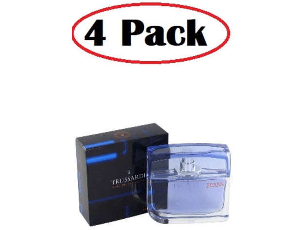 4 Pack of Trussardi Jeans by Trussardi Shower Gel (unboxed) 6.8 oz