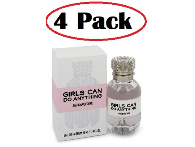 4 Pack of Girls Can Do Anything by Zadig & Voltaire Eau De Parfum Spray 1 oz