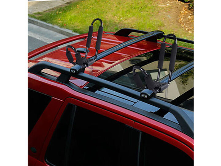 Costway 2 pair canoe boat kayak car suv shop truck top roof rack mount carrier j cross bar