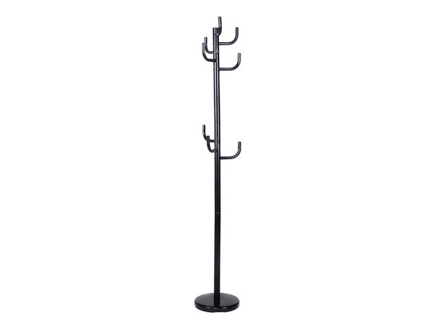 Costway Metal Coat Rack Hat Stand Tree Hanger Hall Umbrella Holder Hooks Black - Black