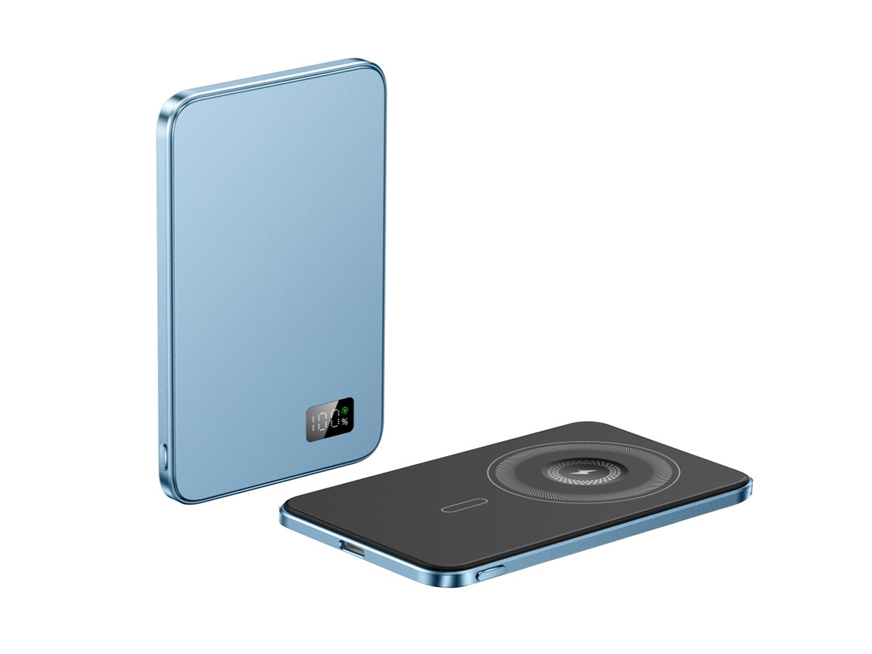 SpeedyMag 5000mAh Ultra Thin 3-in-1 Magnetic Wireless Charger (Blue)
