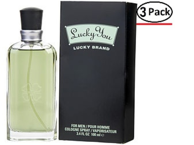 LUCKY YOU by Liz Claiborne COLOGNE SPRAY 3.4 OZ for MEN ---(Package Of 3)
