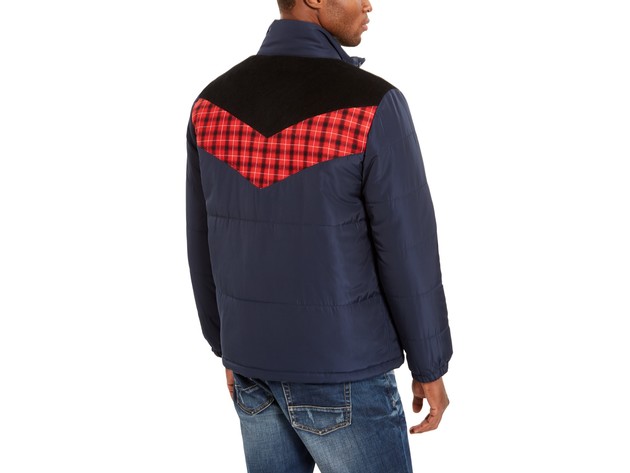 American Rag Men's Brady Colorblocked Puffer Jacket Blue Size Large