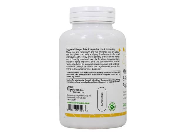 LuckyVitamin - Magnesium & Potassium Aspartate - 120 Veg Capsules