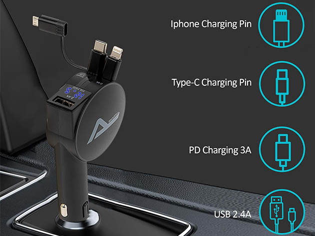 thumbnail image 2 of Quality Retractable USB C Charging Cable Type C Coiled Data Cables 2 of 11