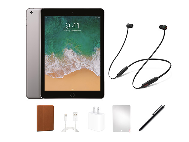 Apple iPad 5th Gen (2017) 128GB - Space Gray (Refurbished: Wi-Fi Only) + Beats Flex Headphones Bundle