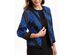 Kasper Women's Organza Mixed-Texture Flyaway Jacket Blue Size 8