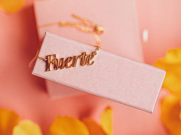 A Beautifully Crafted, Gold Plated Necklace Featuring Just the Perfect Word to Describe You!