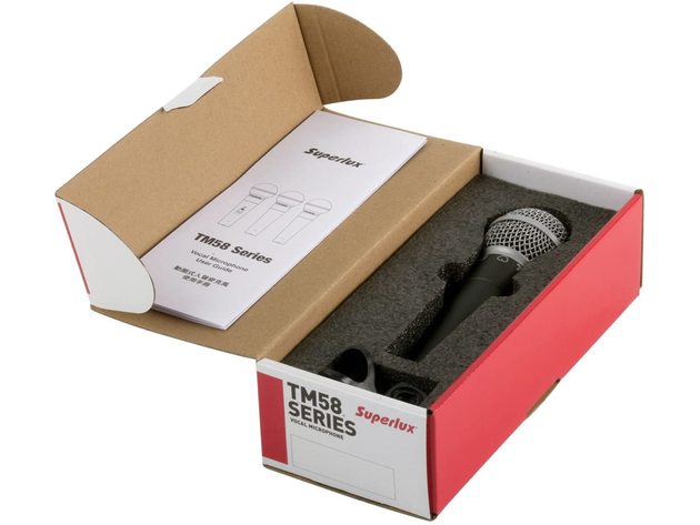 Superlux TM58 High SPL Capacity Dynamic Balanced Clear Vocal Microphone - Single (Like New, Open Retail Box)