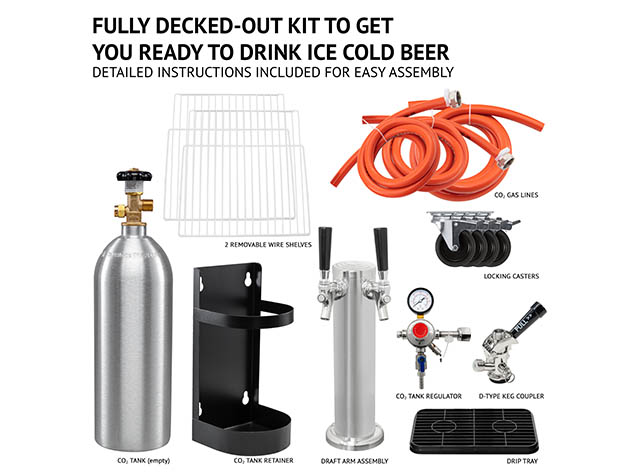 Ivation® Full Size Kegerator: Dual-Tap Dispenser & Cooler (Stainless Steel)