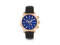 Breed Lacroix Chronograph Leather-Band Watch - Black/Rose Gold