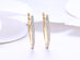18K Gold Plated Curved Huggie Earrings with Micro-Pav'e Swarovski Crystals (3 Pairs)