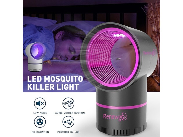 BugSoldier Mosquito Killer Electronic Trap Insect Pest Repeller Anti-Mosquito Insect Repellent Silent USB Indoor/Outdoor Stylish Circle Fly Catcher, Matte Grey