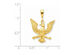 American Eagle Charm Pendant Necklace in 14K Yellow Gold with Chain
