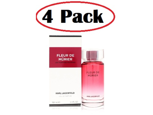4 Pack of Fleur de Murier by Karl Lagerfeld Eau De Parfum Spray 3.3 oz
