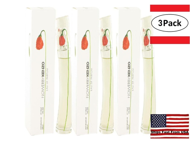 3 Pack kenzo FLOWER by Kenzo Eau De Parfum Spray 1 oz for Women