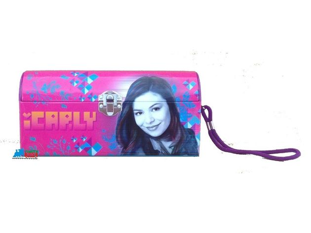 iCarly Dome Carry All Tin Lunch Box Lunchbox with String - Pink